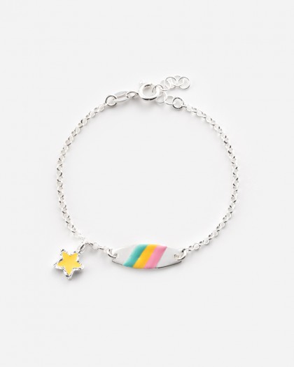 Pulsera de niña esmalte Plata