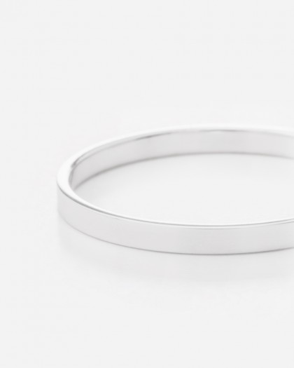 Alianza de Boda Oro Blanco Plana 2mm