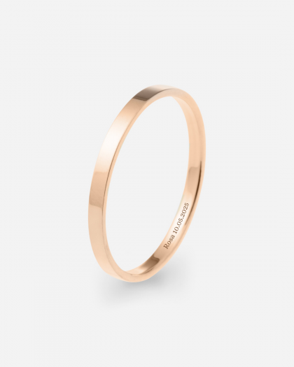 Alianza de Boda Oro Rosa Plana 2mm