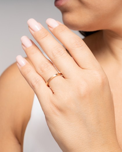 Alianza de Boda Oro Rosa Plana 2mm