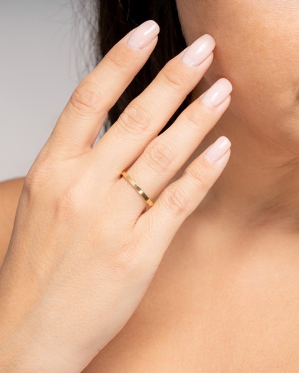Alianza de Boda Oro Amarillo Plana 2mm