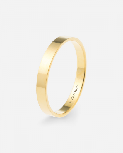 Alianza de Boda Oro Amarillo Plana 3mm