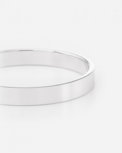 Alianza de Boda Oro Blanco Plana 3mm