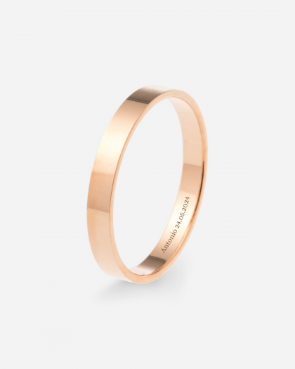 Alianza de Boda Oro Rosa Plana 3mm