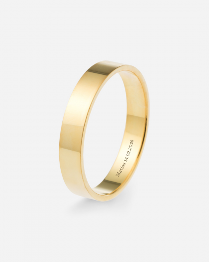 Alianza de Boda Oro Amarillo Plana 4mm