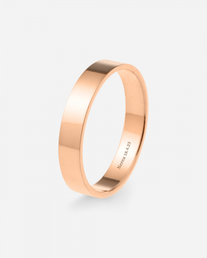 Alianza de Boda Oro Rosa Plana 4mm
