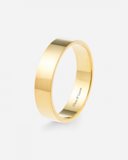 Alianza de Boda Oro Amarillo Plana 5mm