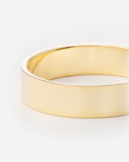 Alianza de Boda Oro Amarillo Plana 5mm