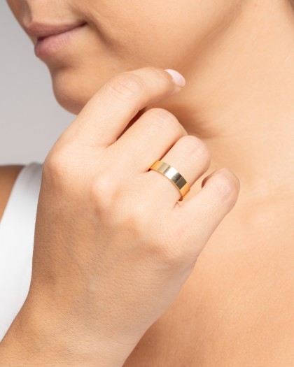 Alianza de Boda Oro Amarillo Plana 5mm