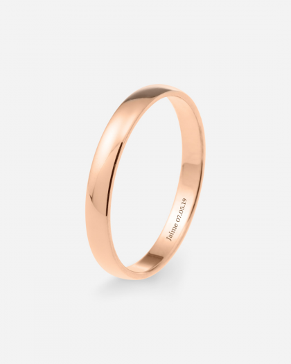 Alianza de Boda Oro Rosa Media Caña 3mm