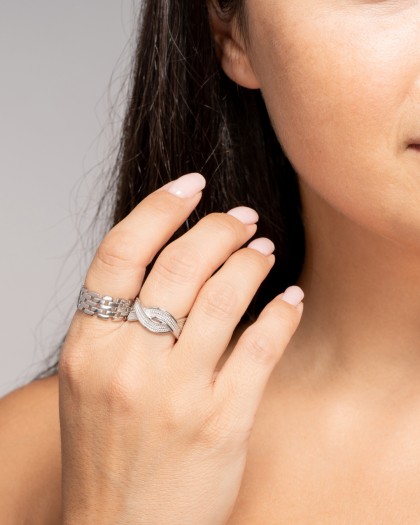 Anillo Ajustable Panter Plata