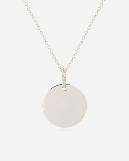 Collar Amy Medalla Disco Plata