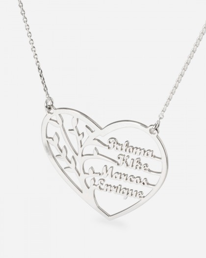 Collar con Nombre Árbol de la Vida Plata