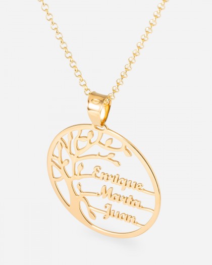 Collar con Nombre Árbol de la Vida Doré
