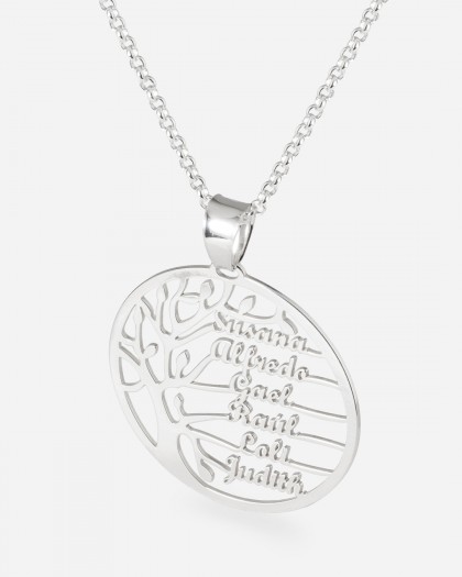Collar con Nombre Árbol de la Vida Plata