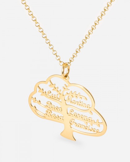 Collar con Nombre Árbol de la Vida Doré
