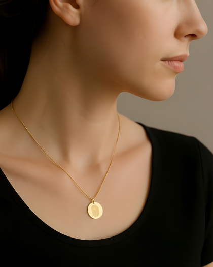 Collar Medalla Huella Doré