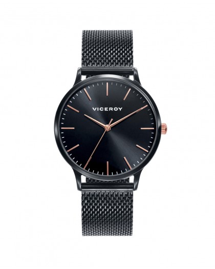 Reloj Viceroy de mujer Kiss de acero IP negro y malla milanesa 461096-57