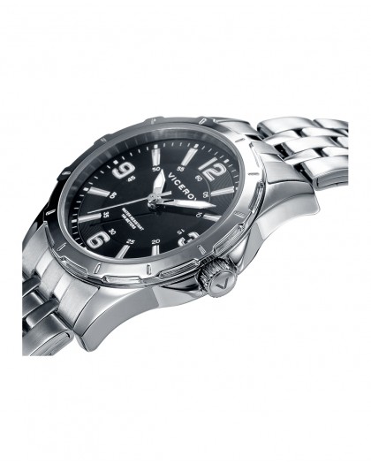 Reloj Viceroy de hombre de acero con esfera negra 40519-55