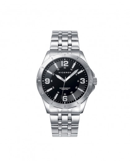 Reloj Viceroy de hombre de acero con esfera negra 40519-55