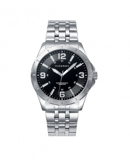 Reloj Viceroy de hombre de acero con esfera negra 40519-55