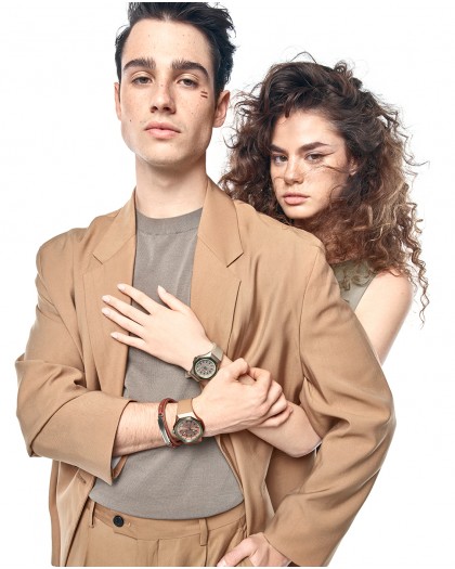 Reloj viceroy colors caja de aluminio caqui con bisel de acero Ip marrón 401391-47