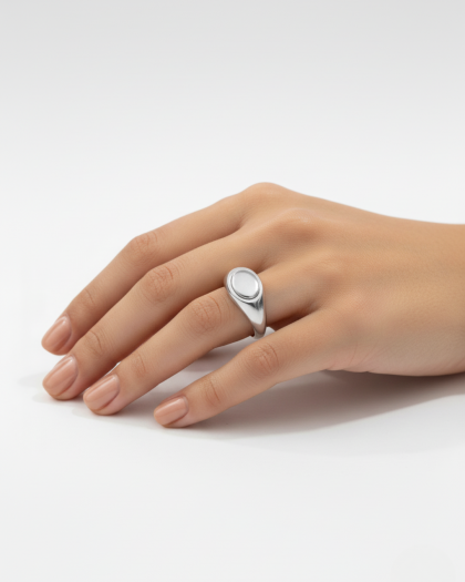 Sello de Mujer en Plata Personalizable con Inicial o Símbolo