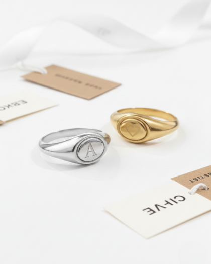 Sello de Mujer en Plata Personalizable con Inicial o Símbolo