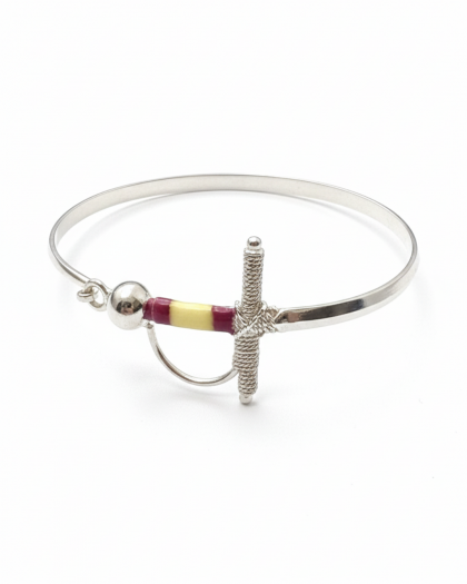 Pulsera Estoque de Hombre en Plata de Ley con Bandera de España Esmaltada