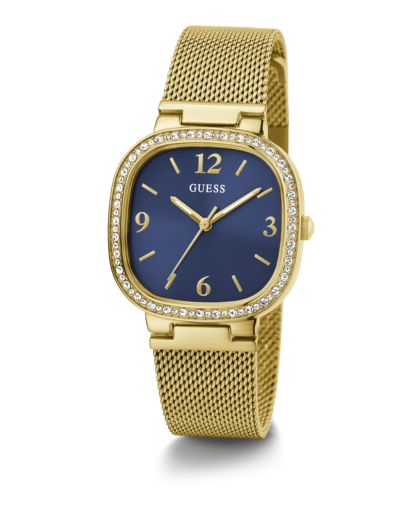 Reloj GUESS Tapestry  Mujer Dorado con Esfera Azul GW0354L6