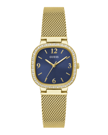 Reloj GUESS Tapestry  Mujer Dorado con Esfera Azul GW0354L6