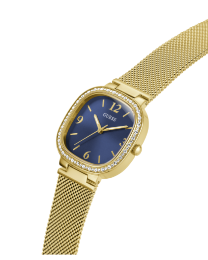 Reloj GUESS Tapestry  Mujer Dorado con Esfera Azul GW0354L6