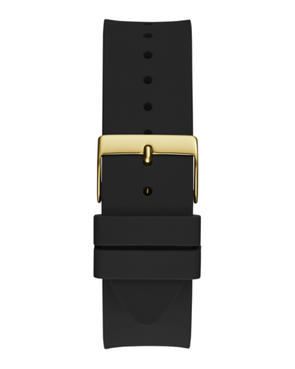 Reloj Guess Reputation Analógico Dorado con Correa de Silicona Negra GW0726G2