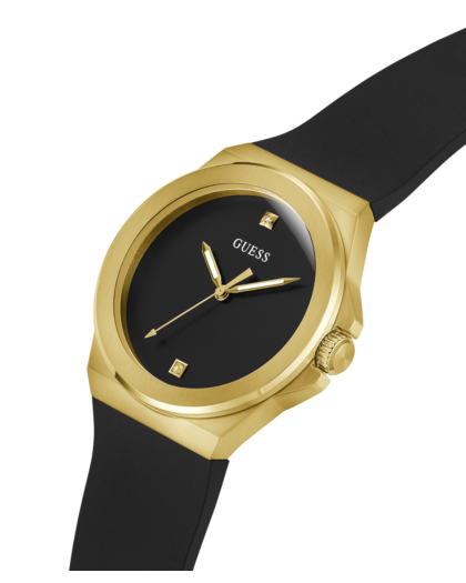 Reloj GUESS VINYL Analógico Negro y Dorado GW0790G1