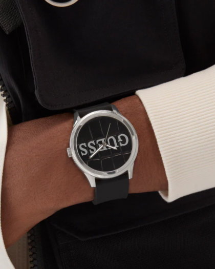 Reloj GUESS Reputation Analógico Negro y Plateado GW0887G1
