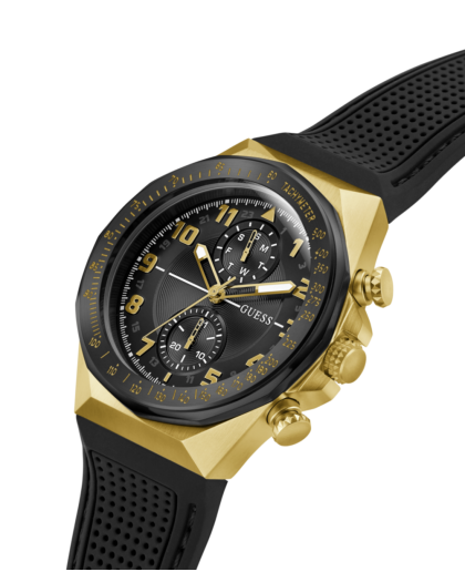 Reloj Guess D1 Analógico multifunción negro y dorado para hombre GW0902G1