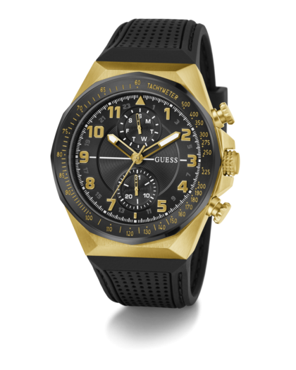 Reloj Guess D1 Analógico multifunción negro y dorado para hombre GW0902G1