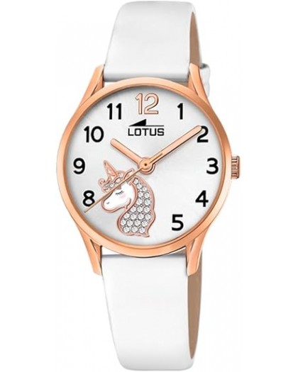 ELOJ LOTUS COLECCIÓN JUNIOR  BLANCO CORREA DE CUERO, INFANTIL 18407/K