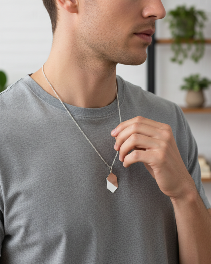 Collar Héxa long Plata