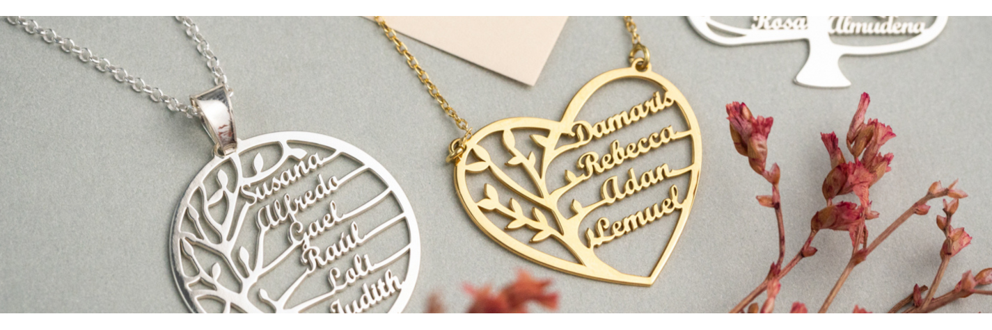 Collar Infinito Personalizado | Grabado con Nombres - Doble Aro